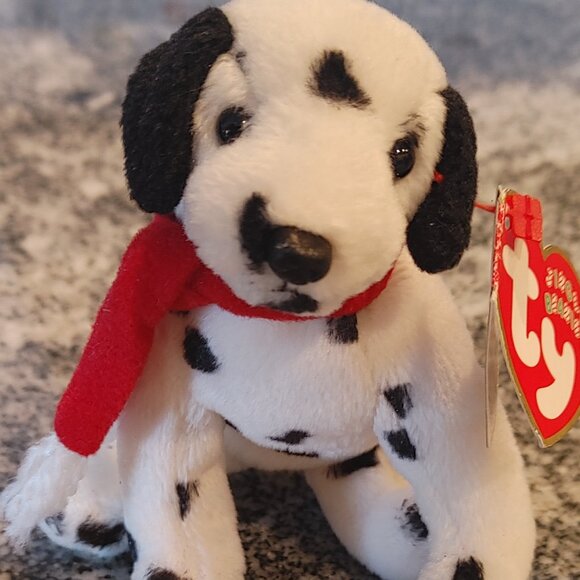 Retired 2002 Jingle Beanie Baby Dizzy, Dalmatian Dog, Christmas Toy - Rattle - Picture 7 of 15